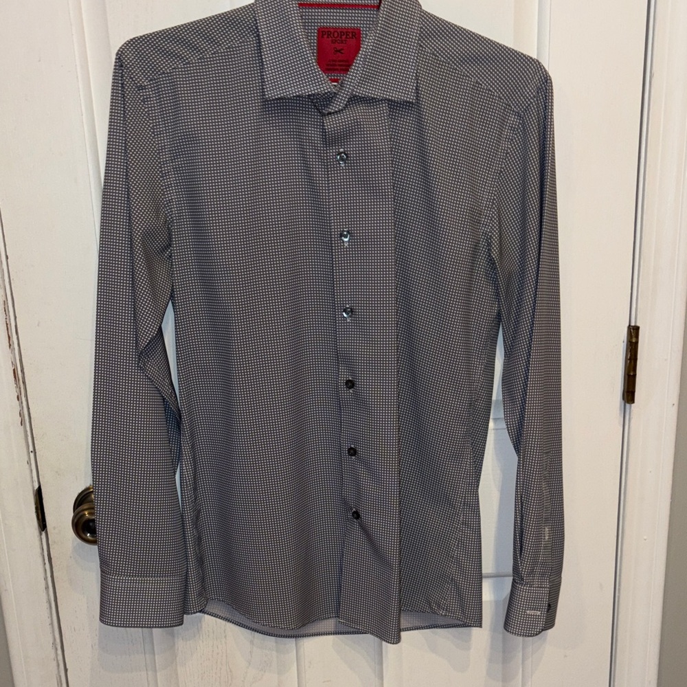 Men's Elegant Black and White Checkered Dress Shirt
